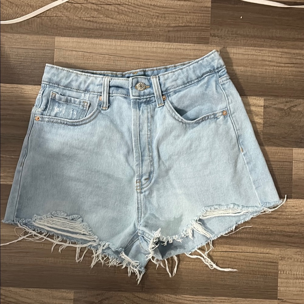 Wild Fable Blue Jean Shorts Distressed Raw Hem
